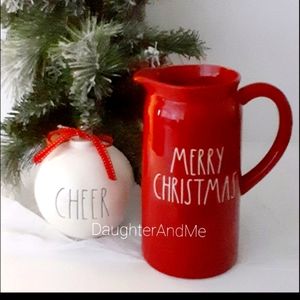 Rae Dunn Red Pitcher- Merry Christmas